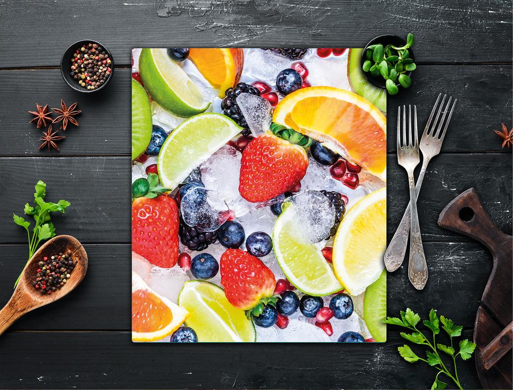 GLASS CUTTING BOARD 45x52 Fruit