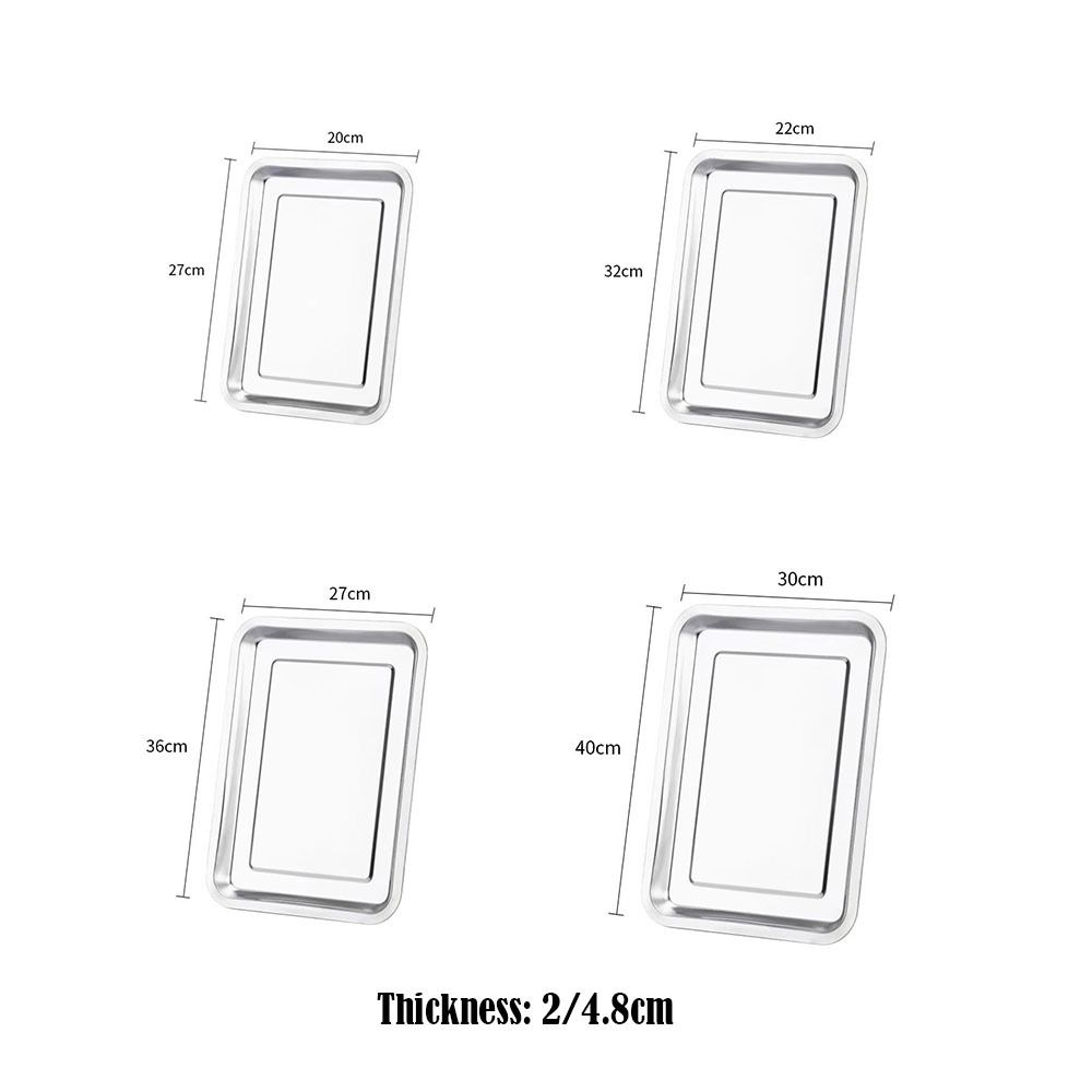 Stainless Steel Food Storage Serving Tray Rectangle Oven Trays  for Cooking Serving
