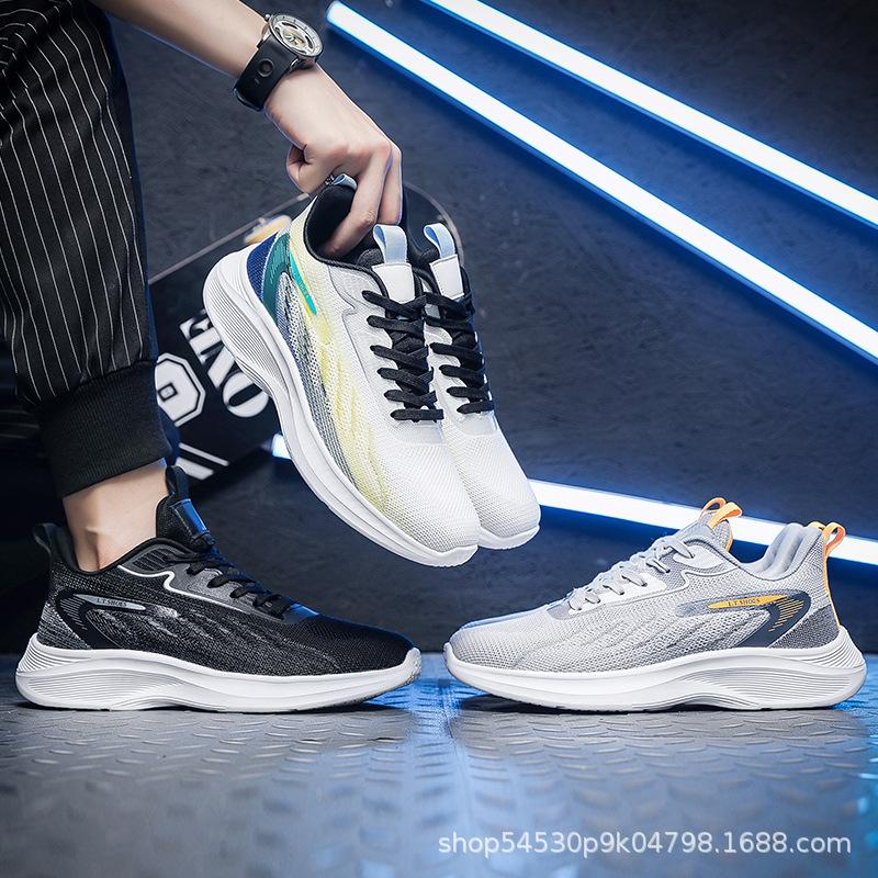Мужская обувь дышащая ученическая обувь средней школы на платформе с плетеной подошвой повседневная спортивная обувь мужская летняя сетчатая обувь универсальная молодежная обувь для бега на платформе