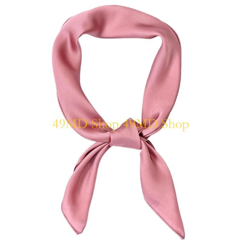 49MD Fashionable Faux Silk Scarf Lustrous Handkerchief for Formal Leisure Activity Color Bandana for Various Occasion