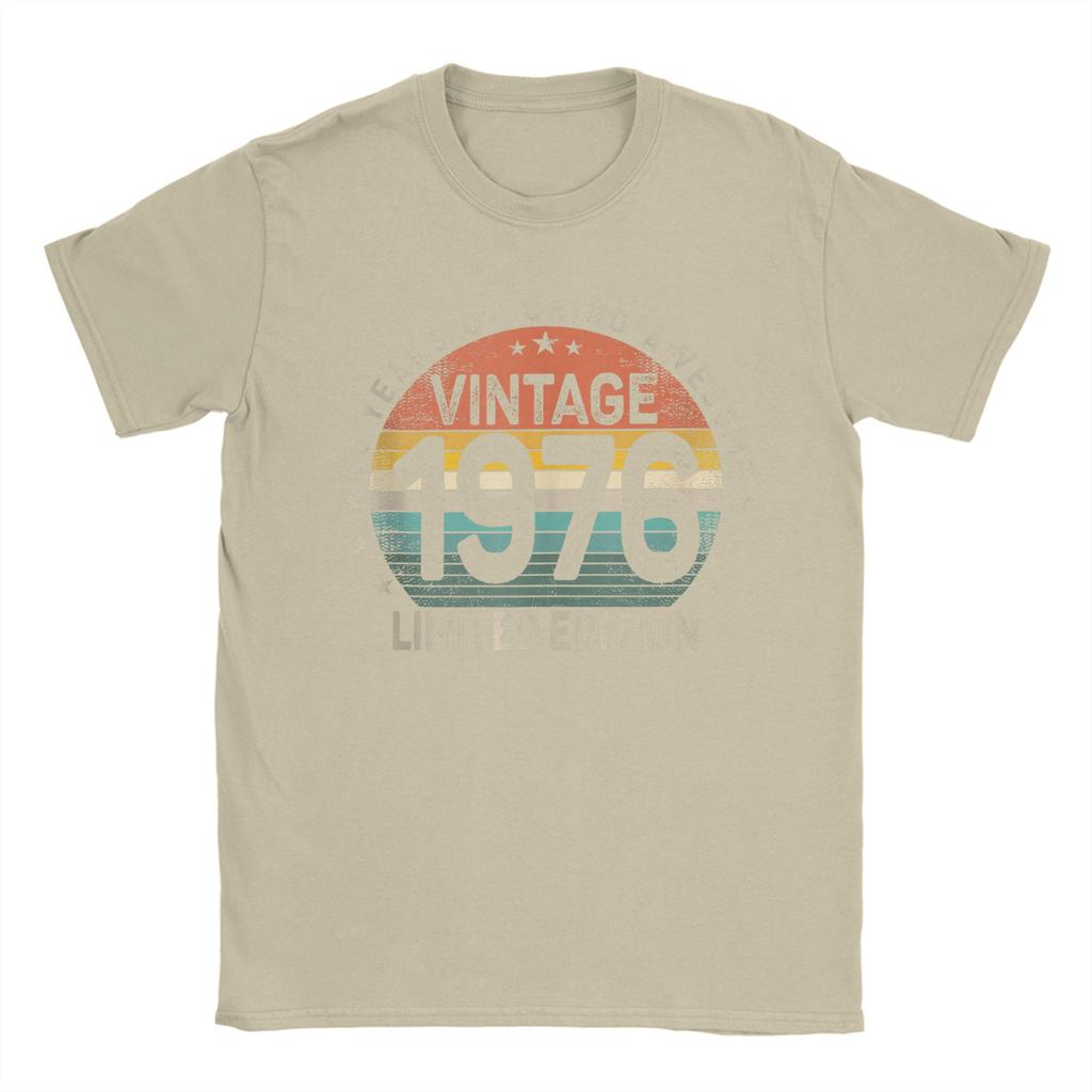 50 Years Old 1976 Vintage 50th Birthday Unisexs T Shirts Awesome Tee Shirt Short Sleeve Round Collar TShirts Cotton Adult Tops