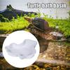 Tortoise Water Bowl with Ramp 2-in-1 Large Reptile Feeding Dish Bathing Pool Aquarium Ornament for Lizard Gecko Turtle Snake Bearded Dragon