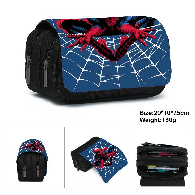 Printed Polyester Pencil Case, Large-Capacity Storage Bag, Double-Layer Flip Cover, Stationery Box.