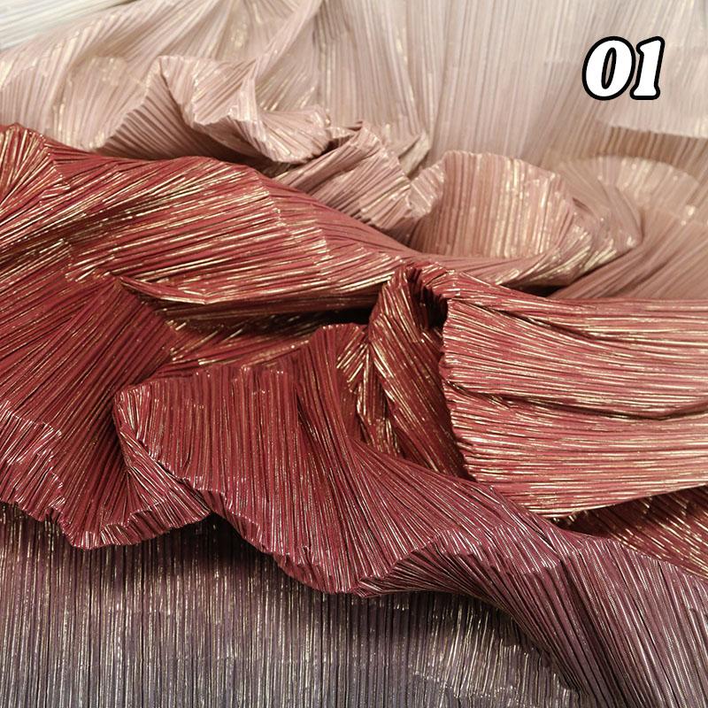 Gradient Organ Pleated Fabric Wrinkle Texture Fabric Wedding Background Printmaking Costume Material Decor Designer Fabric