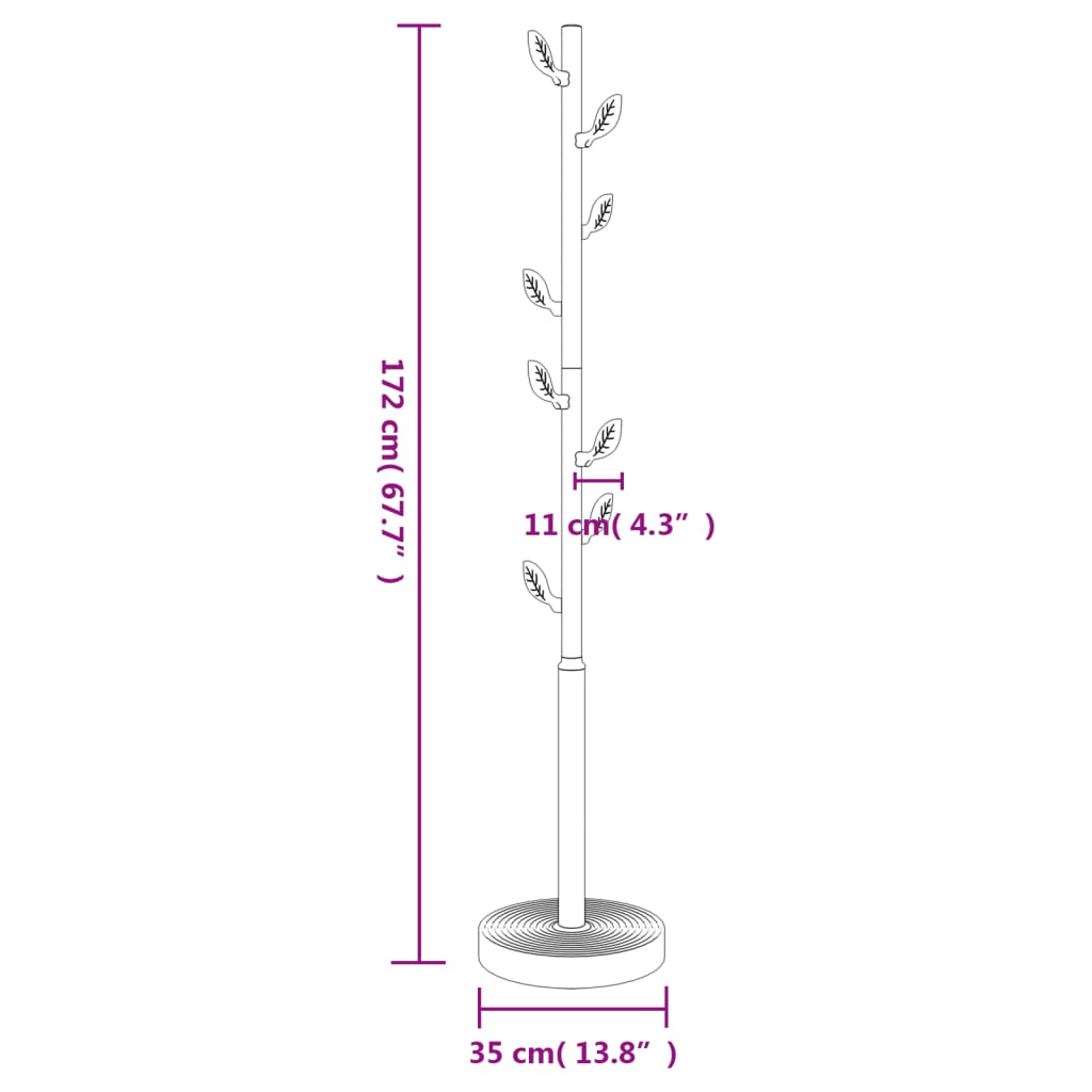Coat Rack Pink 172 cm Powder Coated Iron