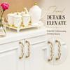 Zinc Alloy Ceramic Cabinet Handles 96mm 128mm Cabinet Door Knobs  Furniture Hardware