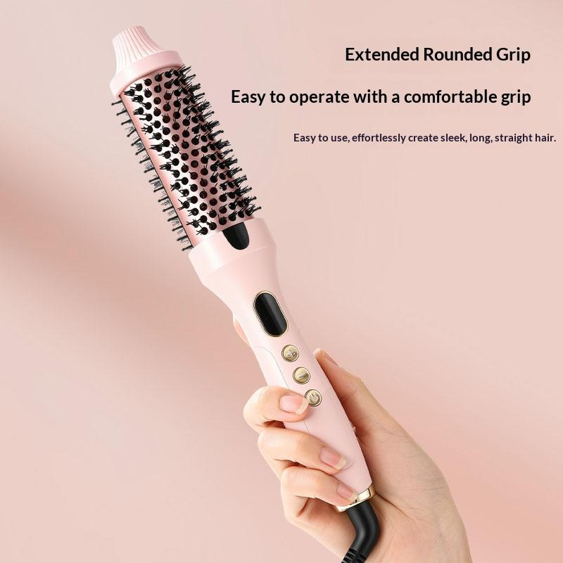 New Trending Thermal Heated Hot Round Brush Hair Curling Iron Straightener Brush for Home Salon Use