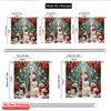 2pcs 2D flat printing Merry Christmas Popular Curtain Cute Snowman Family Christmas Poinsettia Polyester Fabric Without