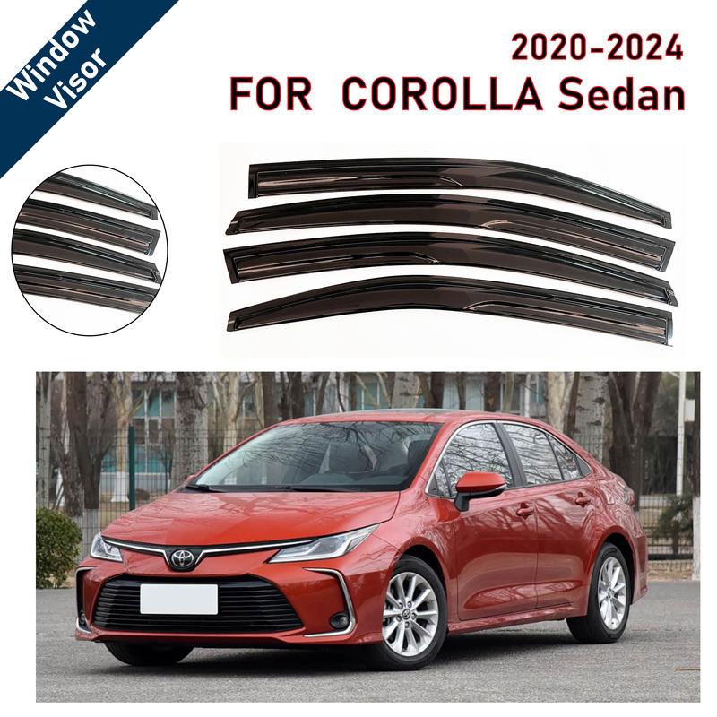 Дефлекторы боковых окон для Toyota Corolla 2019-2025 Седан | 4 шт. Козырьки от дождя Ветровики | Аксессуар для защиты от непогоды