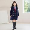 Girls' British College Style Wool Coat - Warm, Thickened, Mid-Length, Cotton-Padded Winter Wear 2025