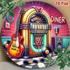 Винтажная металлическая жестяная вывеска Jukebox Ретро-дайнер Декор стен Алюминиевое искусство