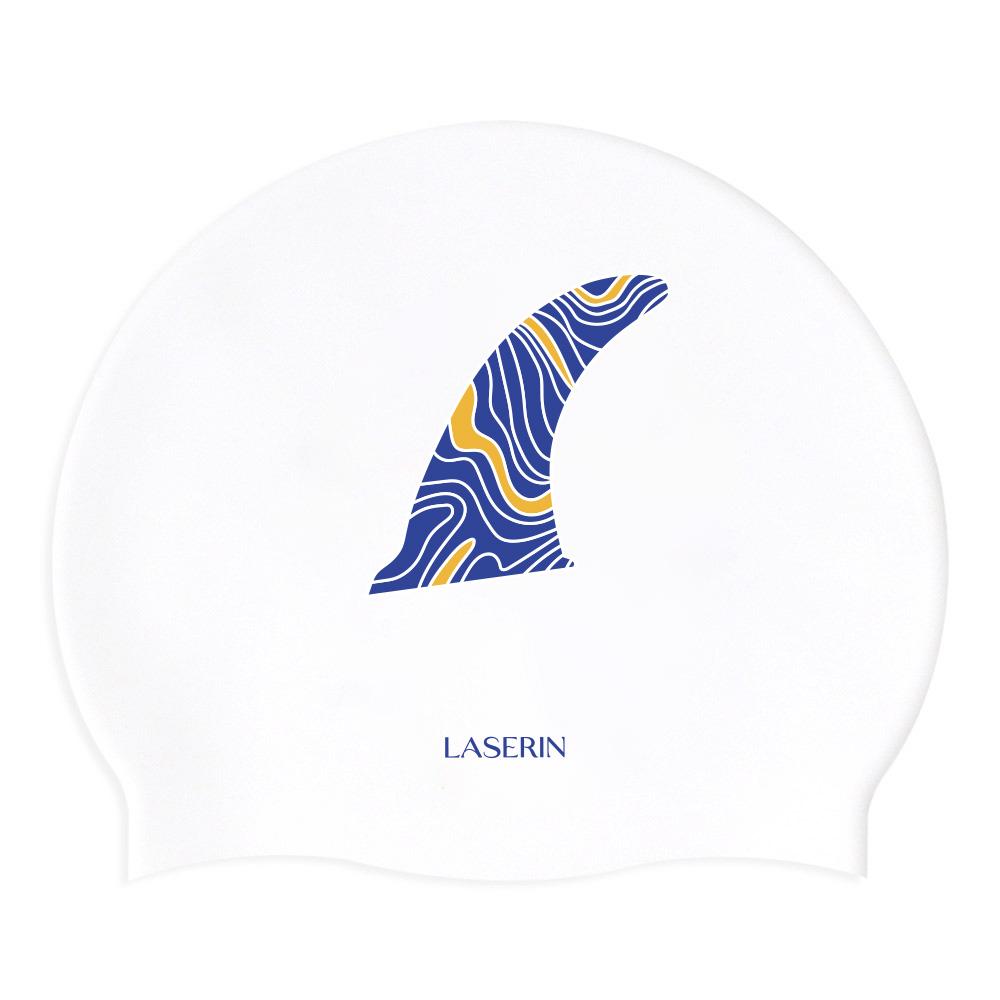 Шапочка для плавания Laselin Shark Tip Белая