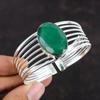 Faceted Zambian Emerald Cuff Bracelet Gemstone Bangle 925 Sterling Silver Bangle Adjustable Bangle Handmade Amazing Jewelry Gifts For Friend