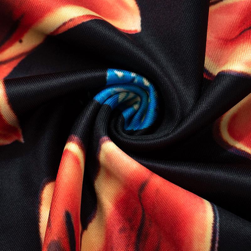 Укороченный топ с цветочным принтом в американском стиле - Женская летняя коллекция 2024