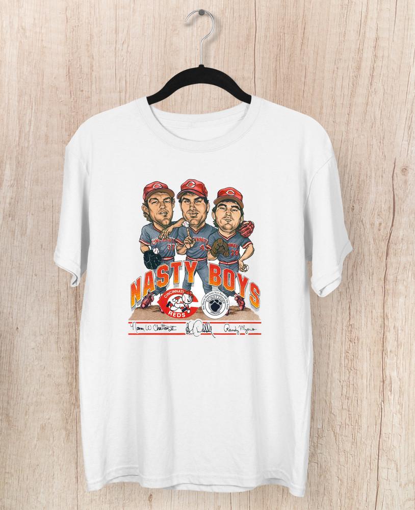 Cincinnati Reds Nasty Boys Caricature Men T-shirt White Tee JJ4403 Unisex T-Shirt
