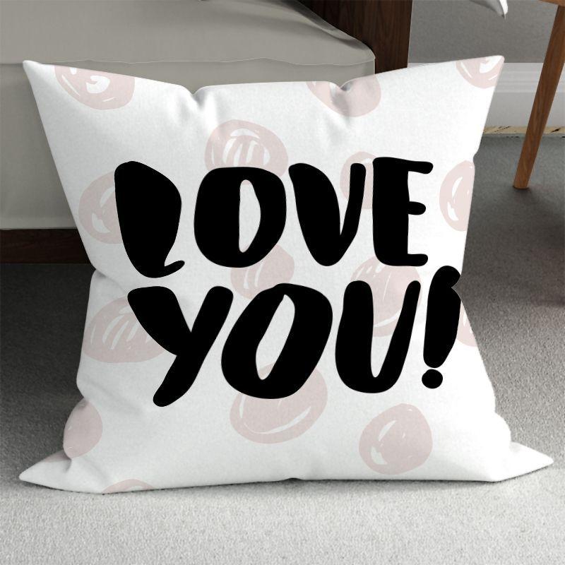 Romantic Couple Wedding Decorative Sofa Pillows: Minimalist Double-Sided Printed Square Pillow Covers (Includes Pillow Insert)