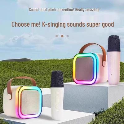 Bluetooth K12 Беспроводная караоке-колонка и микрофон «все в одном» с подсветкой