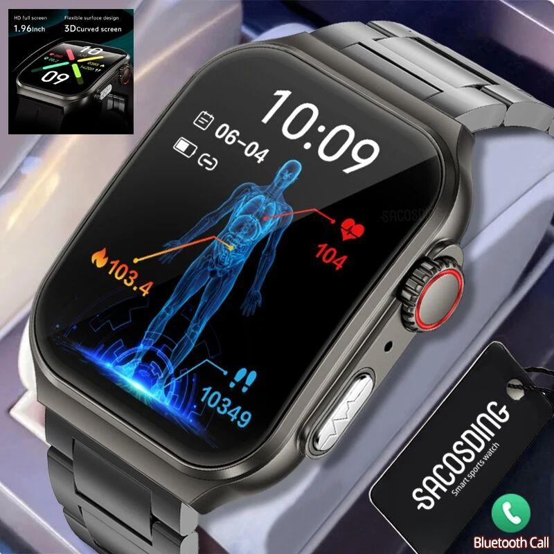 Модные умные часы 320*386 HD 3D изогнутый 1,96-дюймовый экран Bluetooth-вызов ЭКГ + PPG Сердечный ритм Артериальное давление Здоровье Смарт-часы + коробка