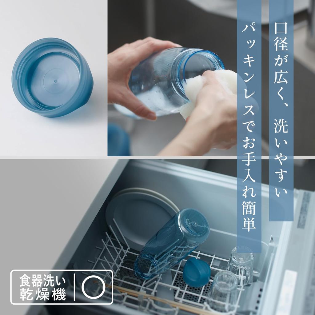 Marna Daily Water 1L In Smooth Dishwasher Easy To Coral K819R Bottle, (Made Japan/Gasketless), Glass-Like Mouth, Lightweight, Safe, Clean, BPA-Free,