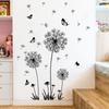 Black Dandelion Wall Sticker Sofa Bedroom Background Wall Sticker Living Room TV Decoration Self-adhesive Painting