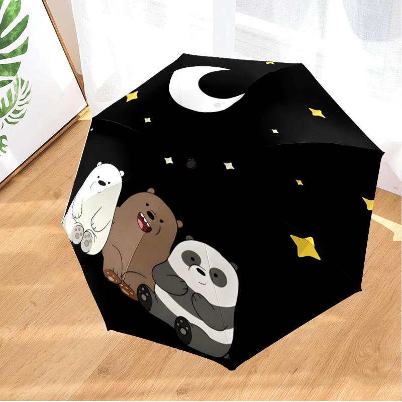 Nightly Friends bears Adventure Umbrella Folding umbrella, automatic umbrella 8-Frame for Travel, camping Use Gift for Halloween Christmas