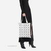 [Pre-Owned] Lucent White Special Material Geometric Tote Bag Black Hardware - Good #QFL204