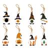 8Pcs Halloween Ornaments Gnome Pumpkin Ghost Black Cat Haunted House Halloween Hanging Pendant Holiday Party Decor