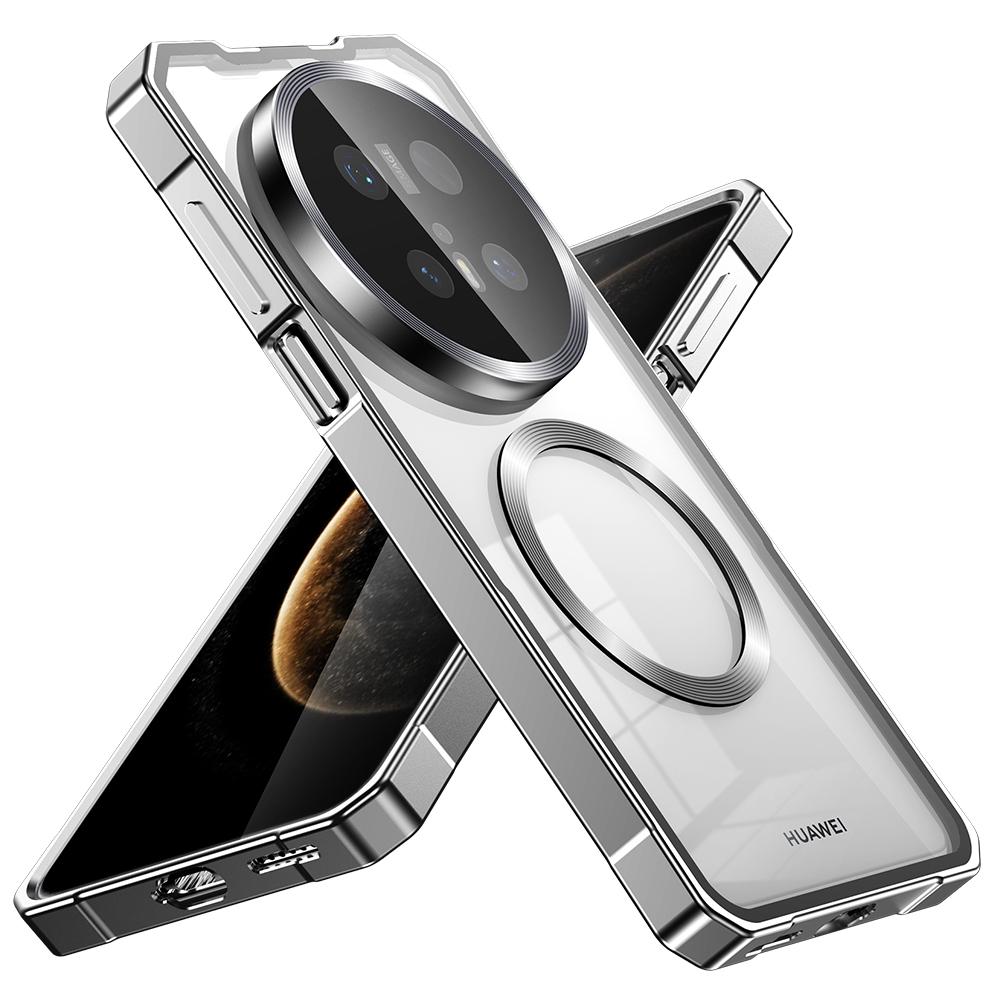Съемный чехол для Huawei Mate 60 70 Pro, полупрозрачный матовый, с MagSafe, съемная задняя панель, металлический бампер, чехол-захват