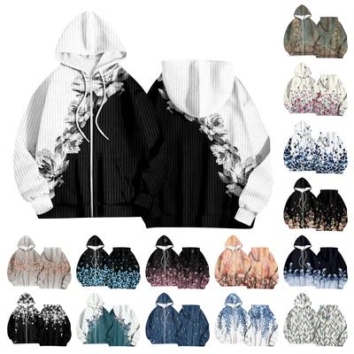 Женская модная куртка, повседневный кардиган с капюшоном и длинными рукавами с принтом, толстовки