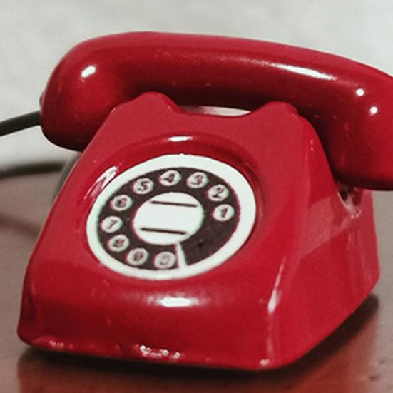 Мини-телефон Модель Кукольный Дом Миниатюрный Ретро Сплав Стационарный Телефон