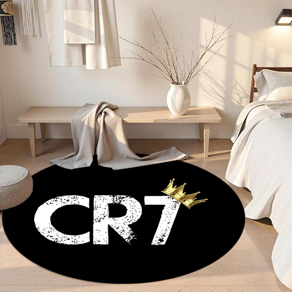 Ronaldo's Round Area Rug Perfect for Foyer Kitchen Hallway Balcony Antislip Round Carpet Office home decor Luxury Gift for Birthday, Christmas, Weddin