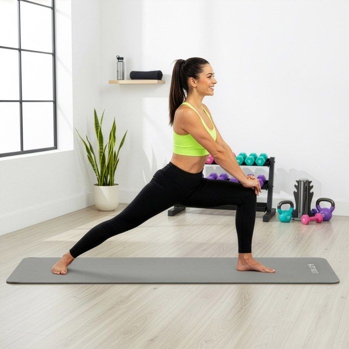 ACTIGET Tapis de yoga, exercice de fitness, antidérapant, 183x61 cm, matelas pilates, gris