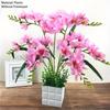 Поддельный цветок орхидеи, искусственный цветок без цветочного горшка, домашняя свадебная цветочная композиция, цветочное искусство, орхидея, шелковый цветок для домашнего свадебного украшения