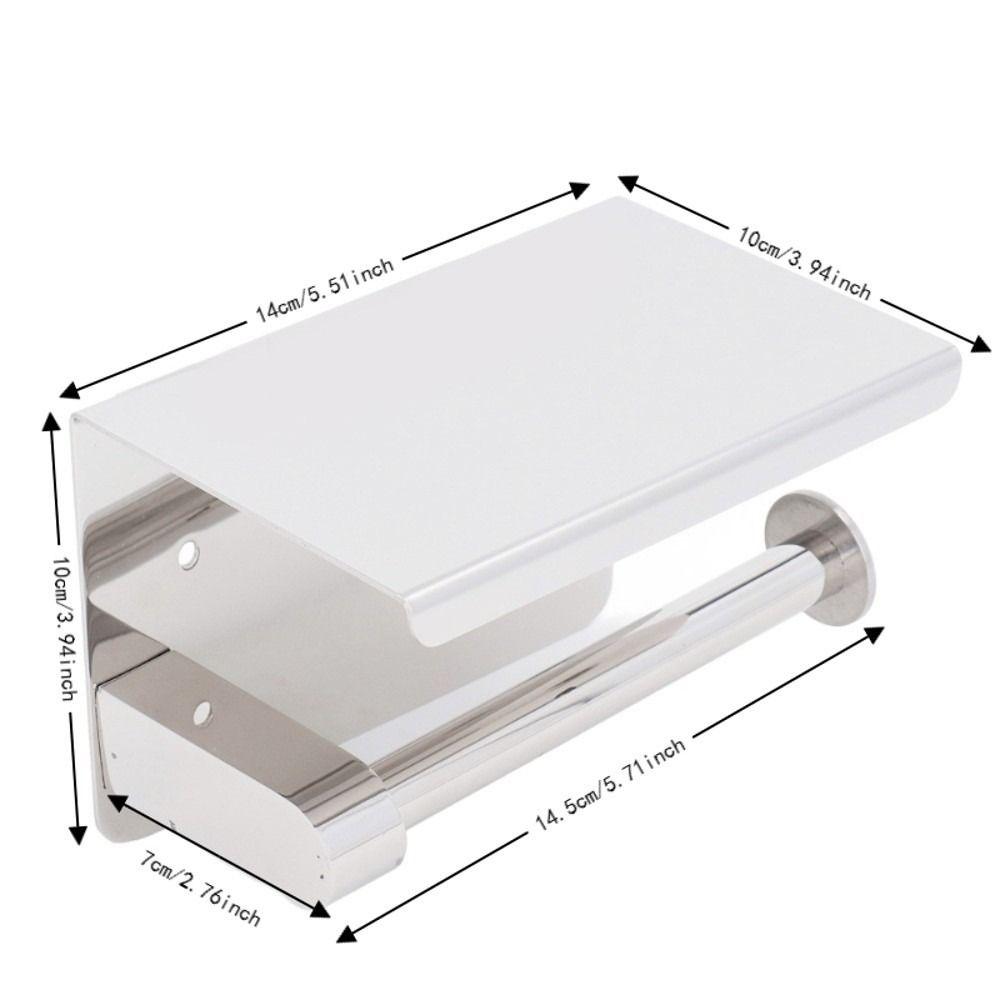 Silver Black Tissue Dispenser Wall Mounted Roll Paper Holder Toilet Paper Holder Space Saving
