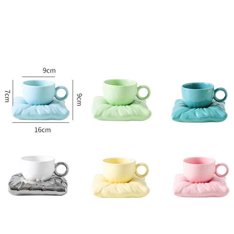 Скандинавская креативная керамическая кофейная чашка с набором блюдец, фарфоровая чайная чашка с ручкой, домашняя кружка для молока, офисная посуда для напитков