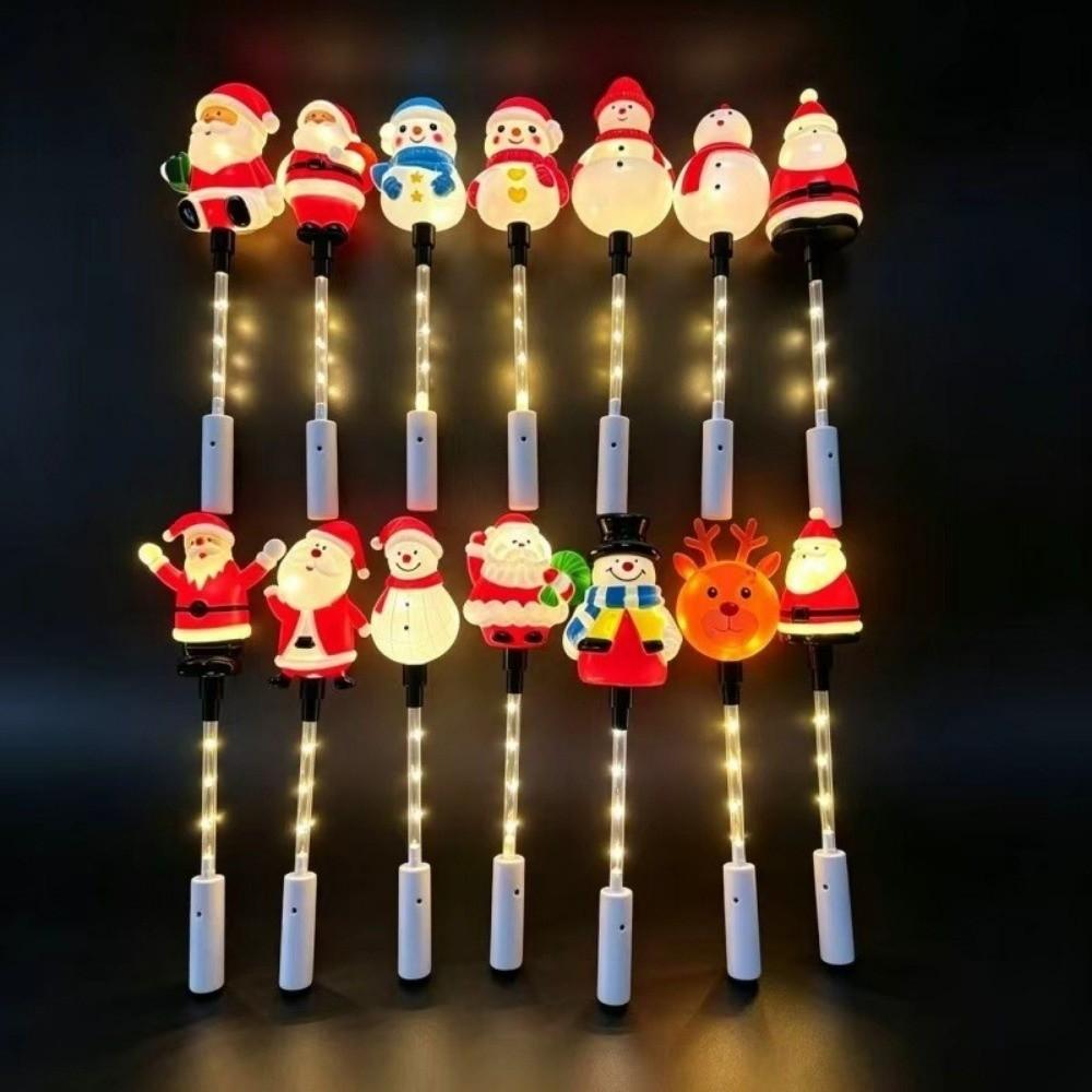 Santa Claus Handheld Glow Stick Tree Christmas Decoration Lights Light Up Wand Outdoor Party