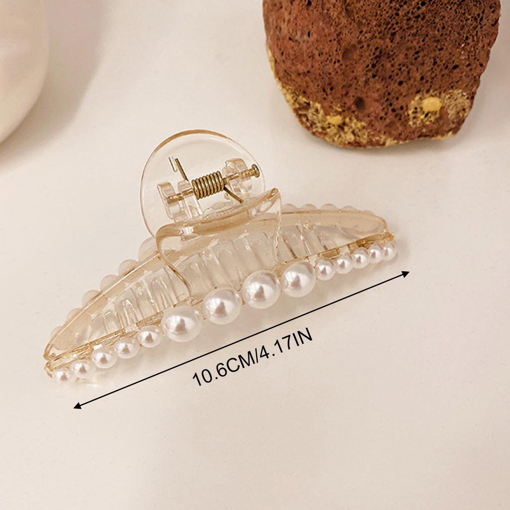 Women Hair Claw Clip with Pearls Versatile Temperament Hair Accessories Headpiece for Thin Thick Long Short Hair