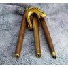 Brass Gold Antique Cobra Head Walking Stick Cane, Brass Cobra Snake Handle Wood Walking Stick Cane 3 Part Open Stick 2 Finish Wood Stick