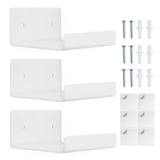 3 шт. Акриловые настенные полки Полки для хранения для небольших помещений Простая установка Универсальные полки для хранения в ванной