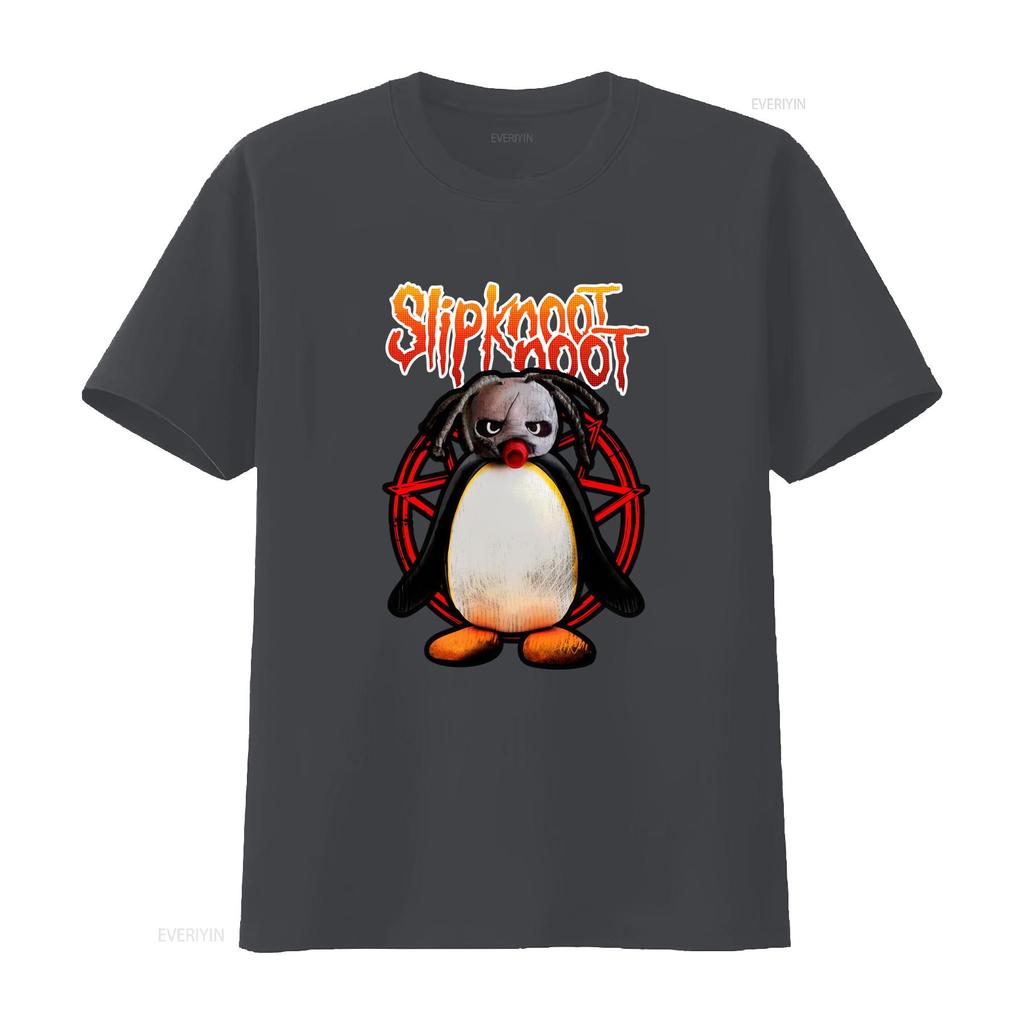 Slipknoot Noot Pingu Mens T Shirt Novelty Round Collar with Design vintage Washed fashion Casual designer clothes streetwear
