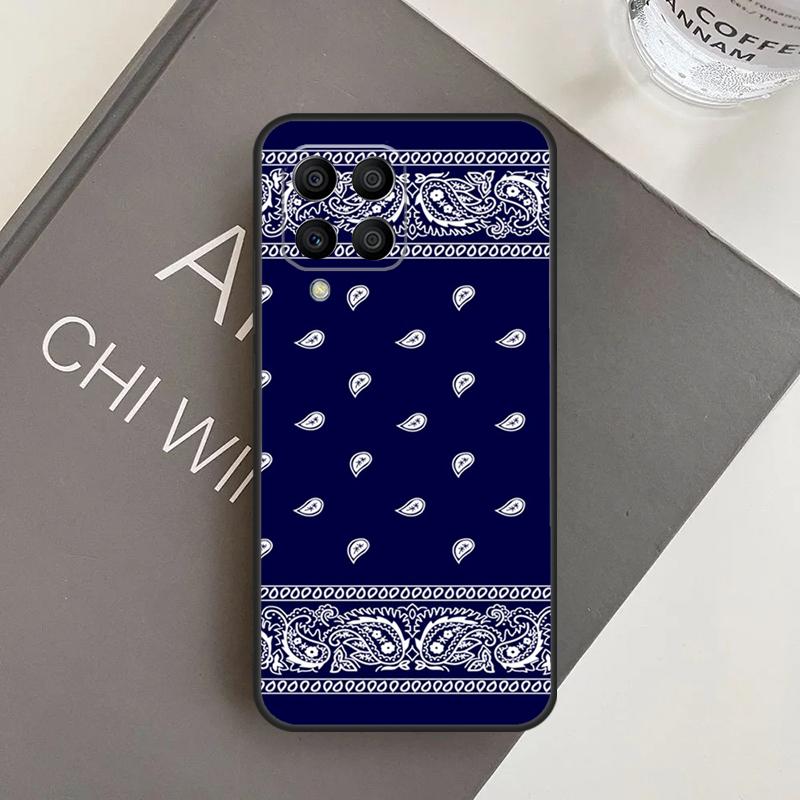 Blue Bandana Case For Samsung Galaxy M20 M32 M52 M56 M06 M16 M36 M54 M34 M14 M35 M55 M15 M11 M31 M13 M53