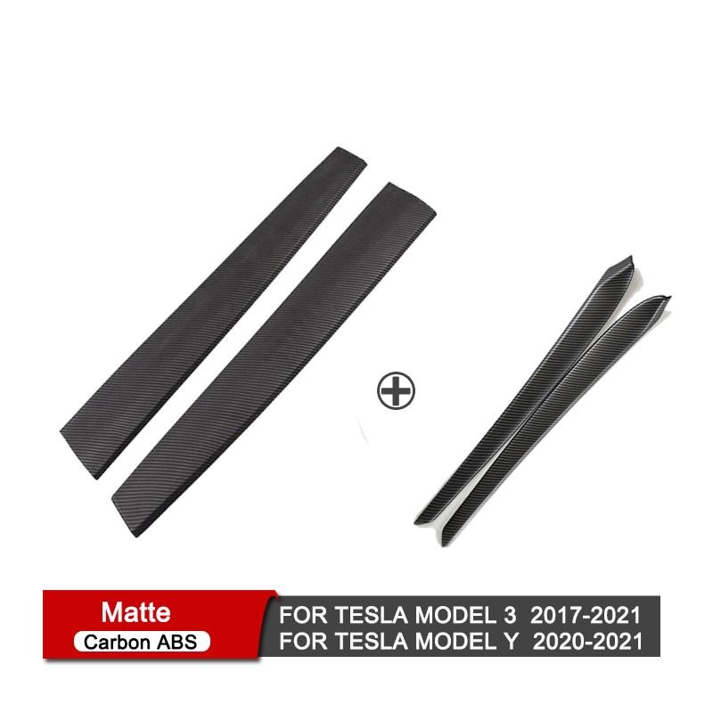Dashboard Cover For Tesla Model 3 Y Car Door Trim Center Console Carbon Fiber ABS Stickers Interior Accessories 2017-2021 2022
