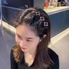 4pcs Sparkling Crystal Stone Braided Hair Clips Women Satin Fabric Hair Clips,Rsvelte Braided Hair Clip with 3 Small Clips, Multi Clip Hair Barrette