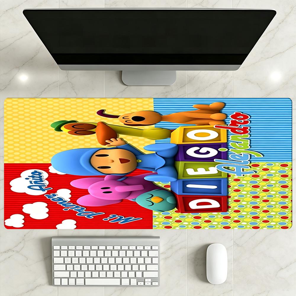 Pocoyo Large Mouse Pad Keyboard Mat Computer Desk Keyboard Mat Non-Slip Rubber Base Perfect for Office Laptop Gaming Setup