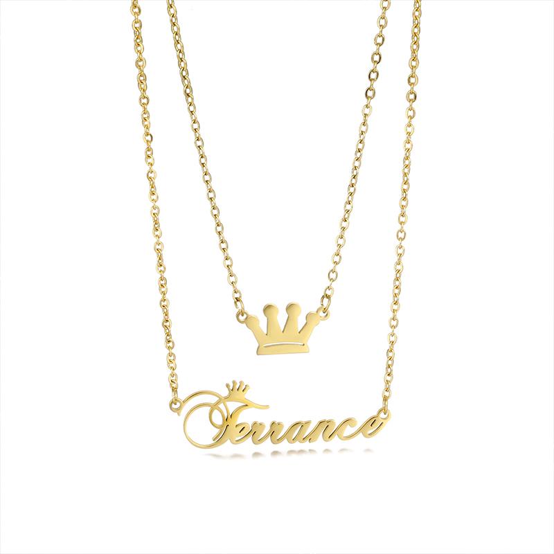 Fashion Stainless Steel Jewelry Heart and Name Pendant Necklace Custom Name Necklaces Set for Women Girls for Friend Gifts