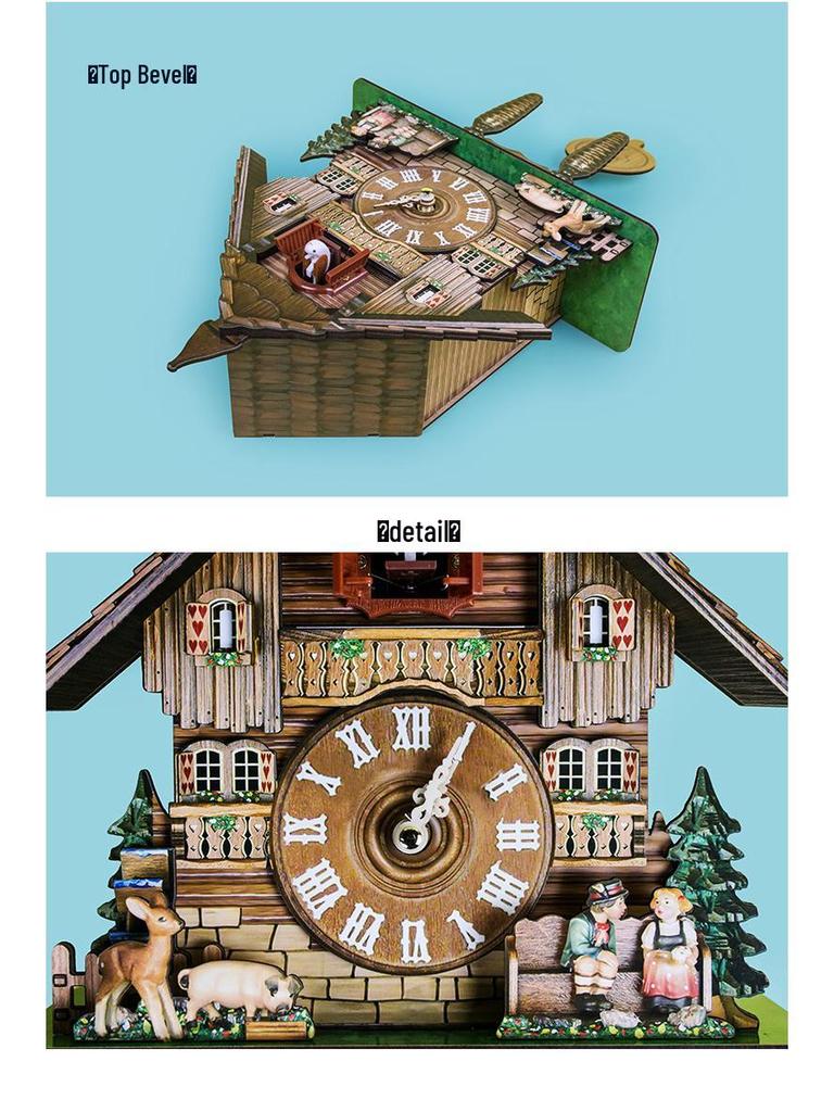 Скандинавские ретро деревянные настенные часы с кукушкой с будильником - Работают от батареек для гостиной