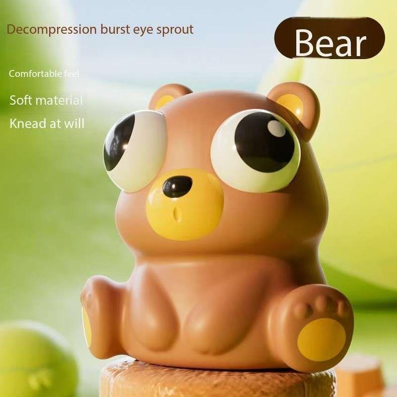 Non-Toxic New Eye Squeeze Cartoon Animal Sensory Toys Fun Novetly Fidget Stress Relief Anxiety Eyeball Bouncing Toy Gifts For Kids Adults