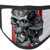 Маска из ткани с принтом черепа, многоразовая, моющаяся, для вечеринки в стиле панк