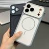 Магнитный защитный чехол для iPhone 17 Pro Max, двухцветный, с ощущением кожи и большим матовым окном