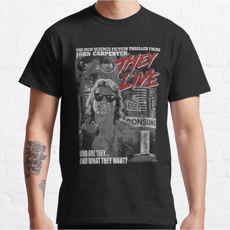 Theylive Retro Sic-Fi They Live Gift T Shirt John carpenter Vintage Horror movie Alien Graphic